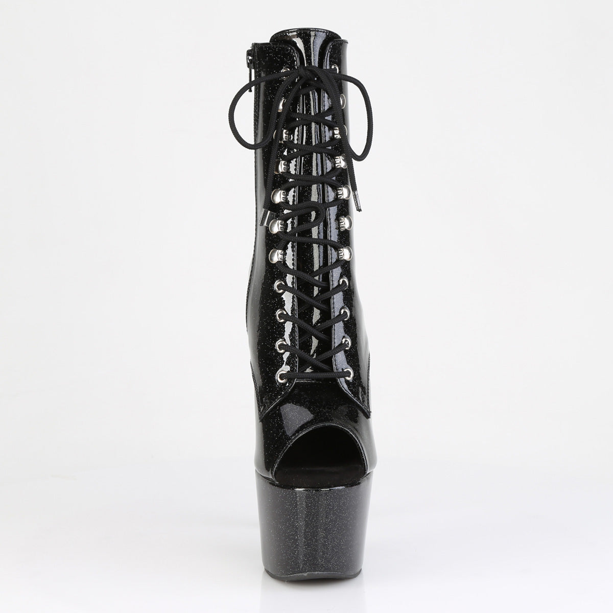 ADORE-1021GP Peep Toe Lace-Up Ankle Boot Black Multi view 5