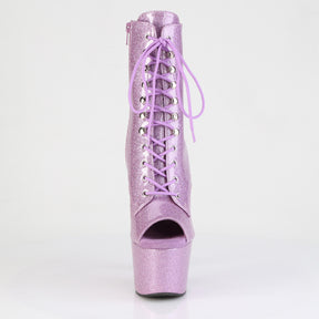 ADORE-1021GP Peep Toe Lace-Up Ankle Boot Pink Multi view 5