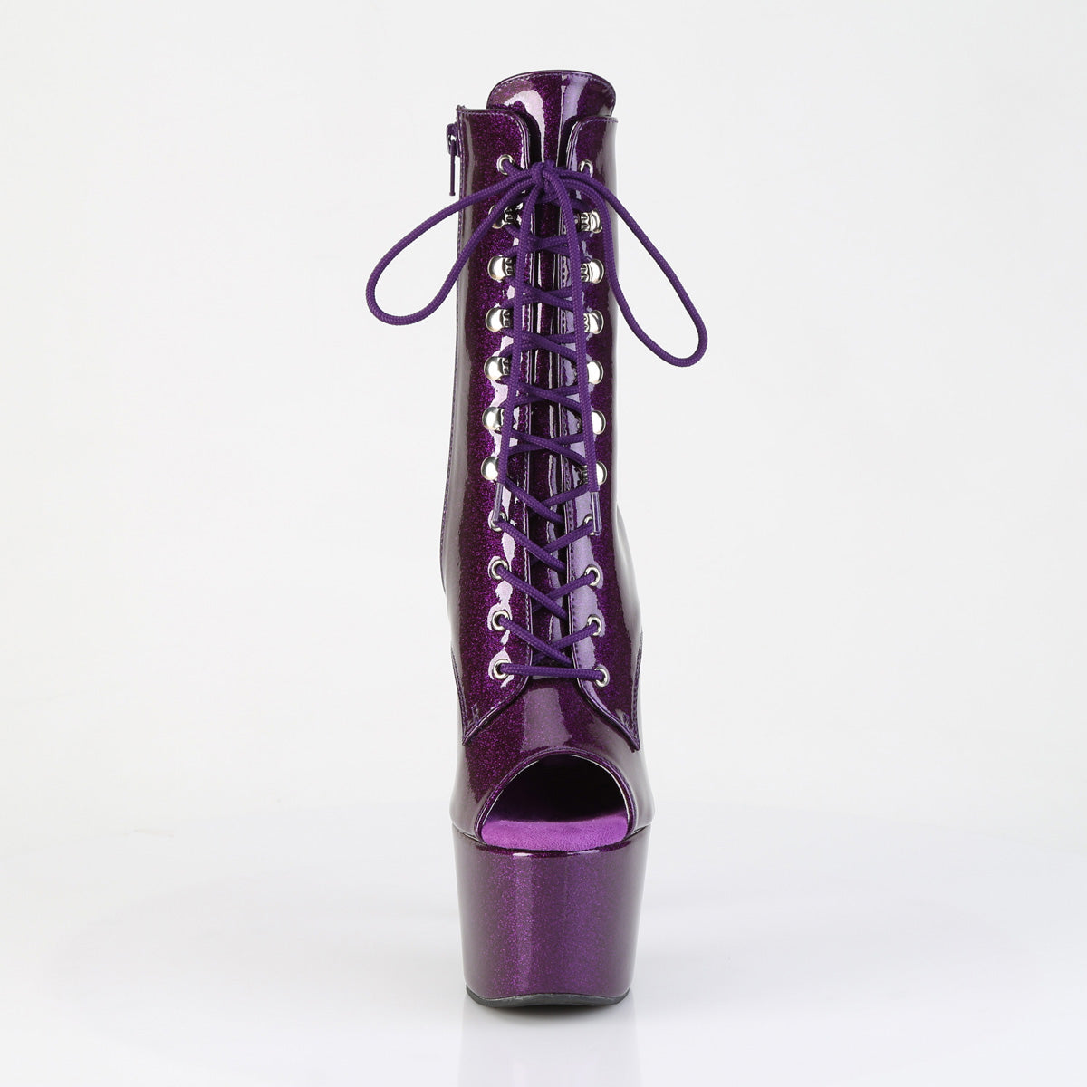 ADORE-1021GP Peep Toe Lace-Up Ankle Boot Purple Multi view 5