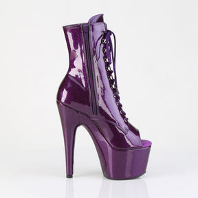 ADORE-1021GP Peep Toe Lace-Up Ankle Boot Purple Multi view 2