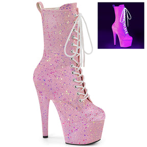 ADORE-1040IG Lace-Up Holo Glitter Ankle Boot Pink Multi view 1