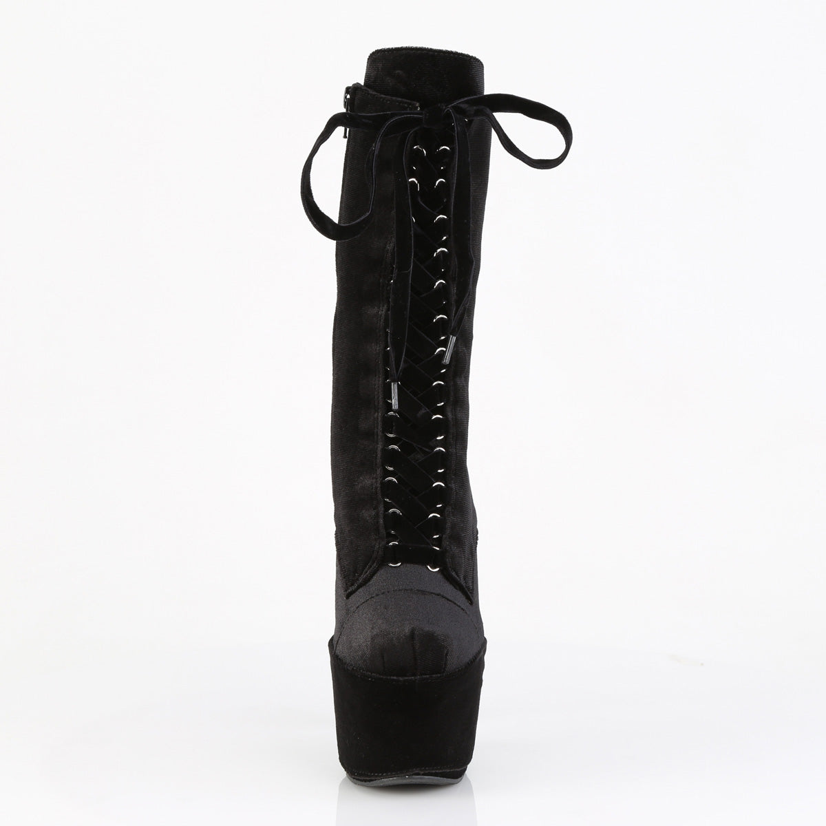 ADORE-1045VEL Velvet Lace-Up Ankle Boot Black Multi view 5