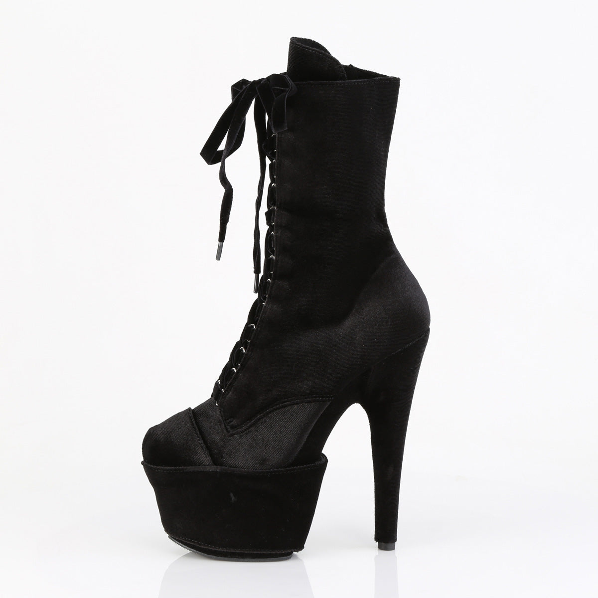 ADORE-1045VEL Velvet Lace-Up Ankle Boot Black Multi view 4