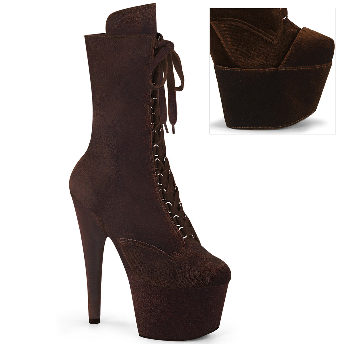 ADORE-1045VEL Velvet Lace-Up Ankle Boot