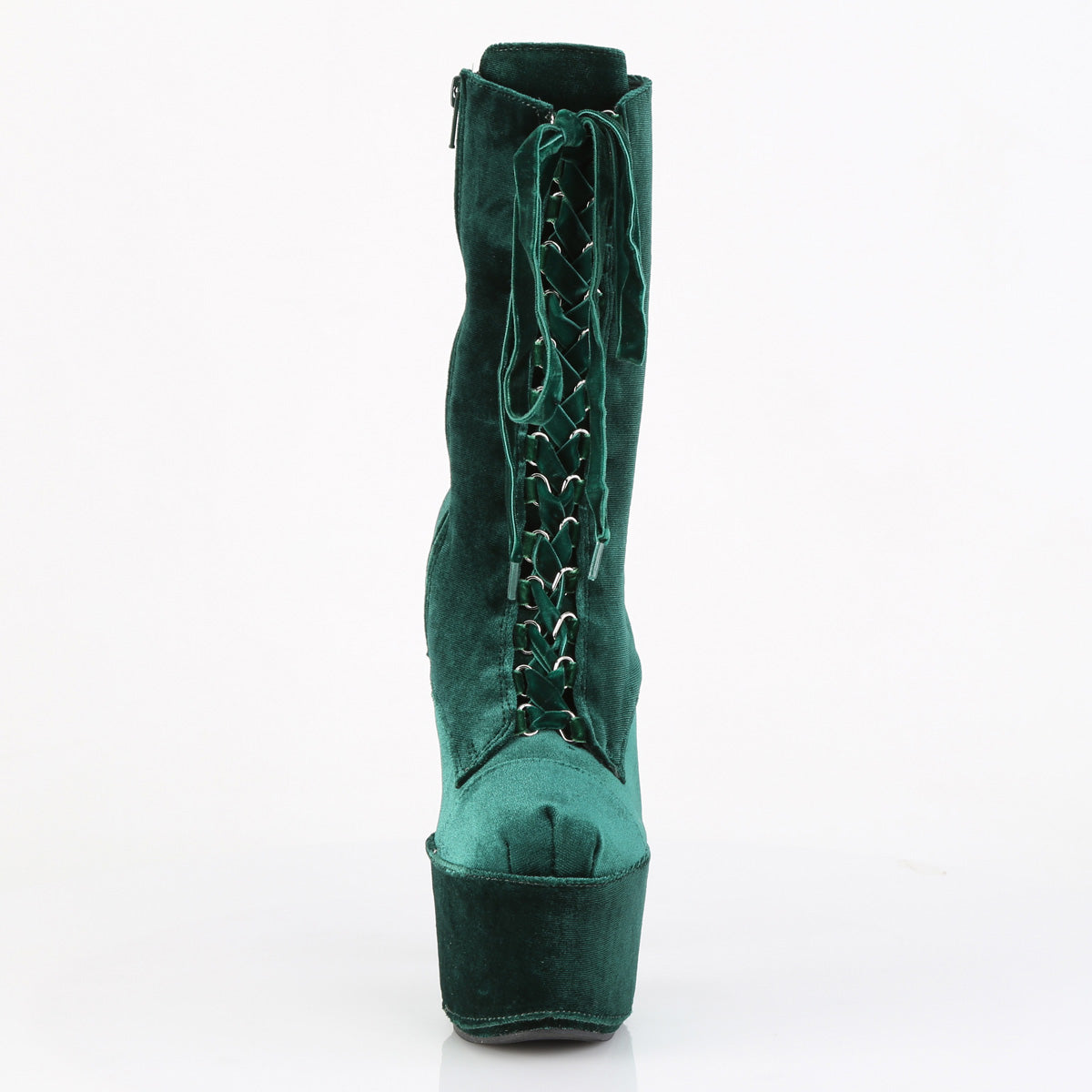 ADORE-1045VEL Velvet Lace-Up Ankle Boot Green Multi view 5