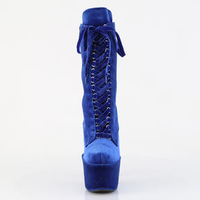 ADORE-1045VEL Velvet Lace-Up Ankle Boot Blue Multi view 5