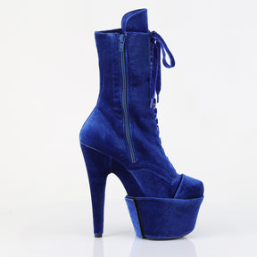ADORE-1045VEL Velvet Lace-Up Ankle Boot Blue Multi view 2