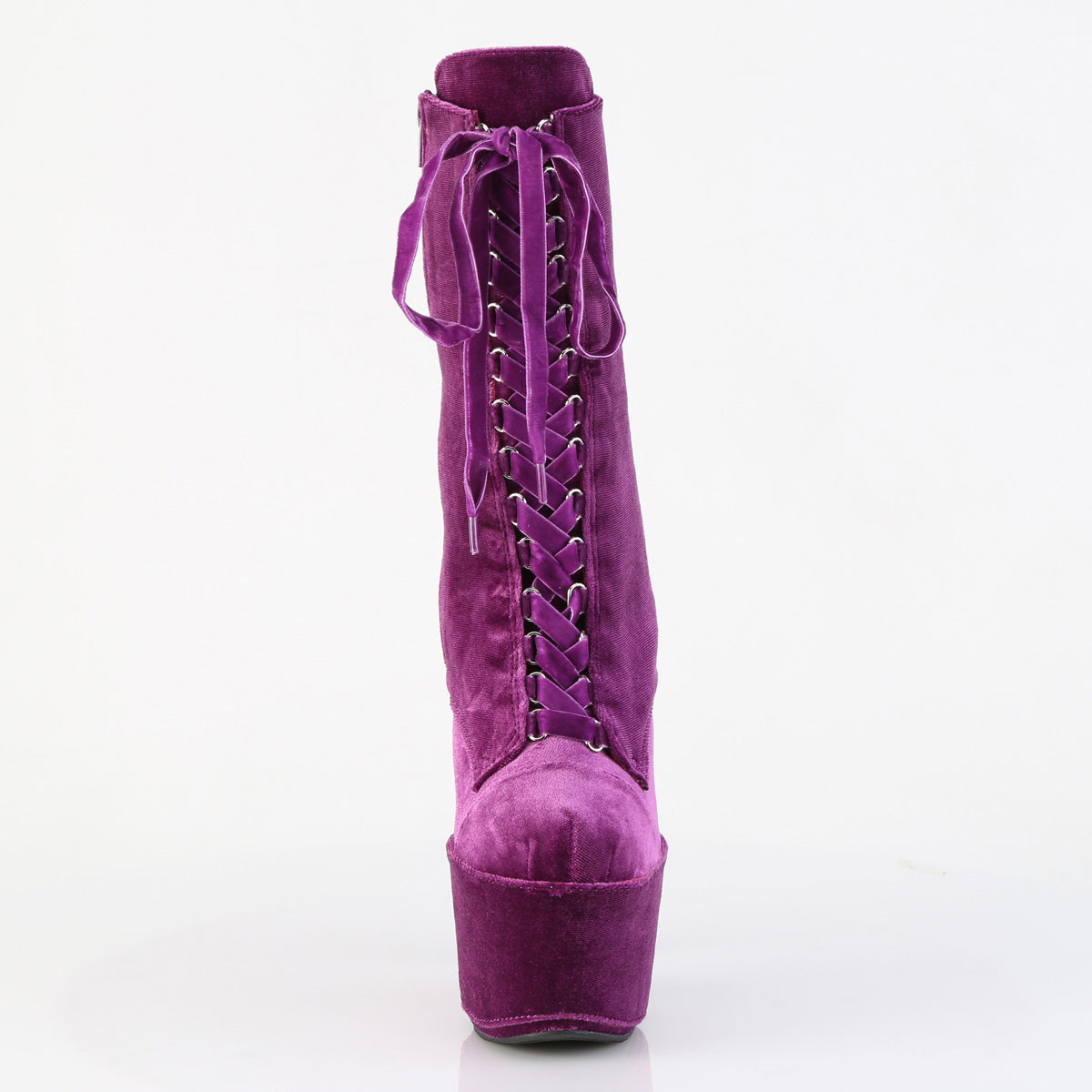 ADORE-1045VEL Velvet Lace-Up Ankle Boot Purple Multi view 5