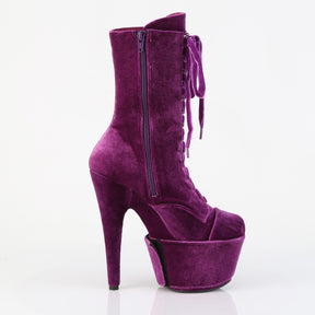 ADORE-1045VEL Velvet Lace-Up Ankle Boot Purple Multi view 2