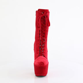 ADORE-1045VEL Velvet Lace-Up Ankle Boot Red Multi view 5