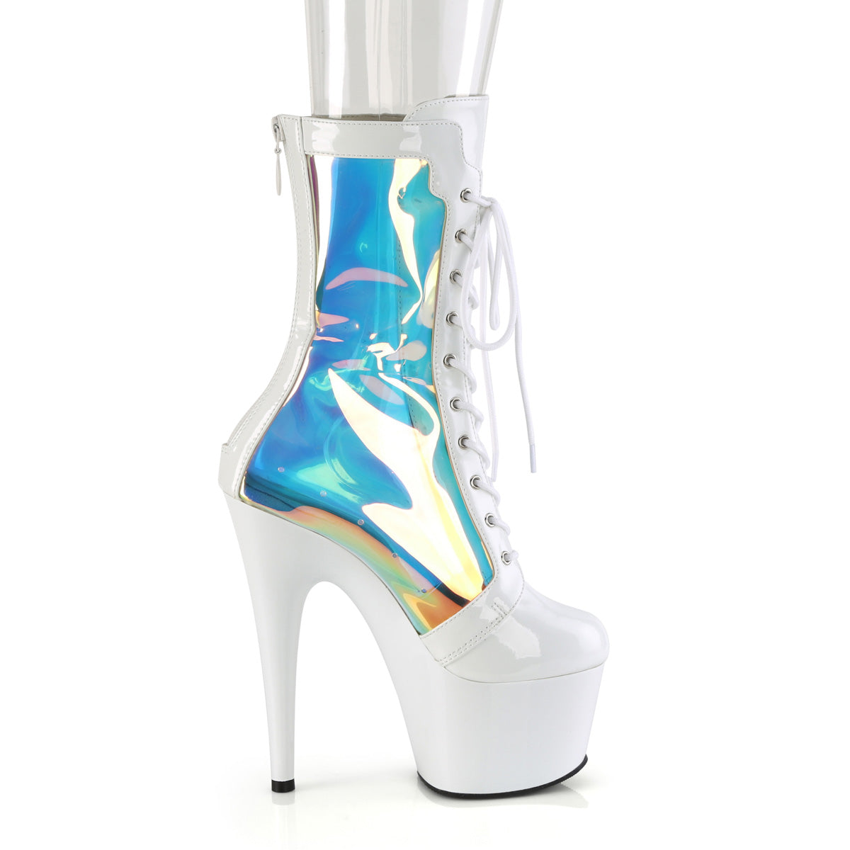 ADORE-1047 Lace-Up Front Ankle Boot White Multi view 2