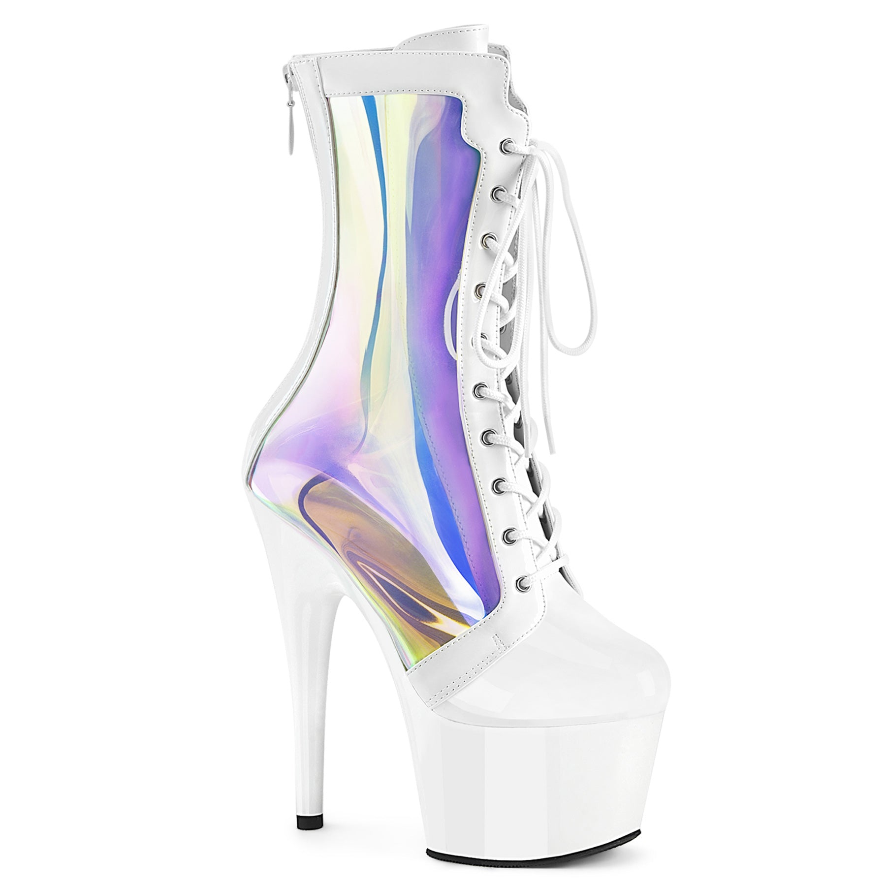 ADORE-1047 Lace-Up Front Ankle Boot White Multi view 1
