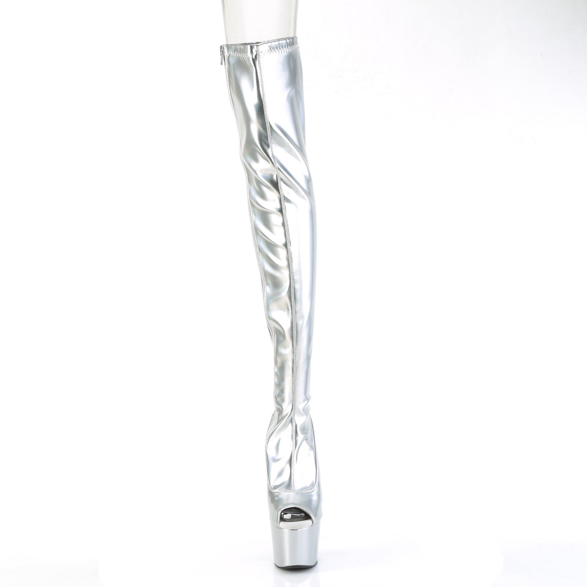 ADORE-3011HWR Silver Patent Thigh High Platform Boots Silver Multi view 5