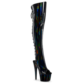 ADORE-3019HWR Open Toe Over-the-Knee Boots Black Multi view 1