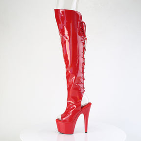 ADORE-3019HWR Open Toe Over-the-Knee Boots Red Multi view 4