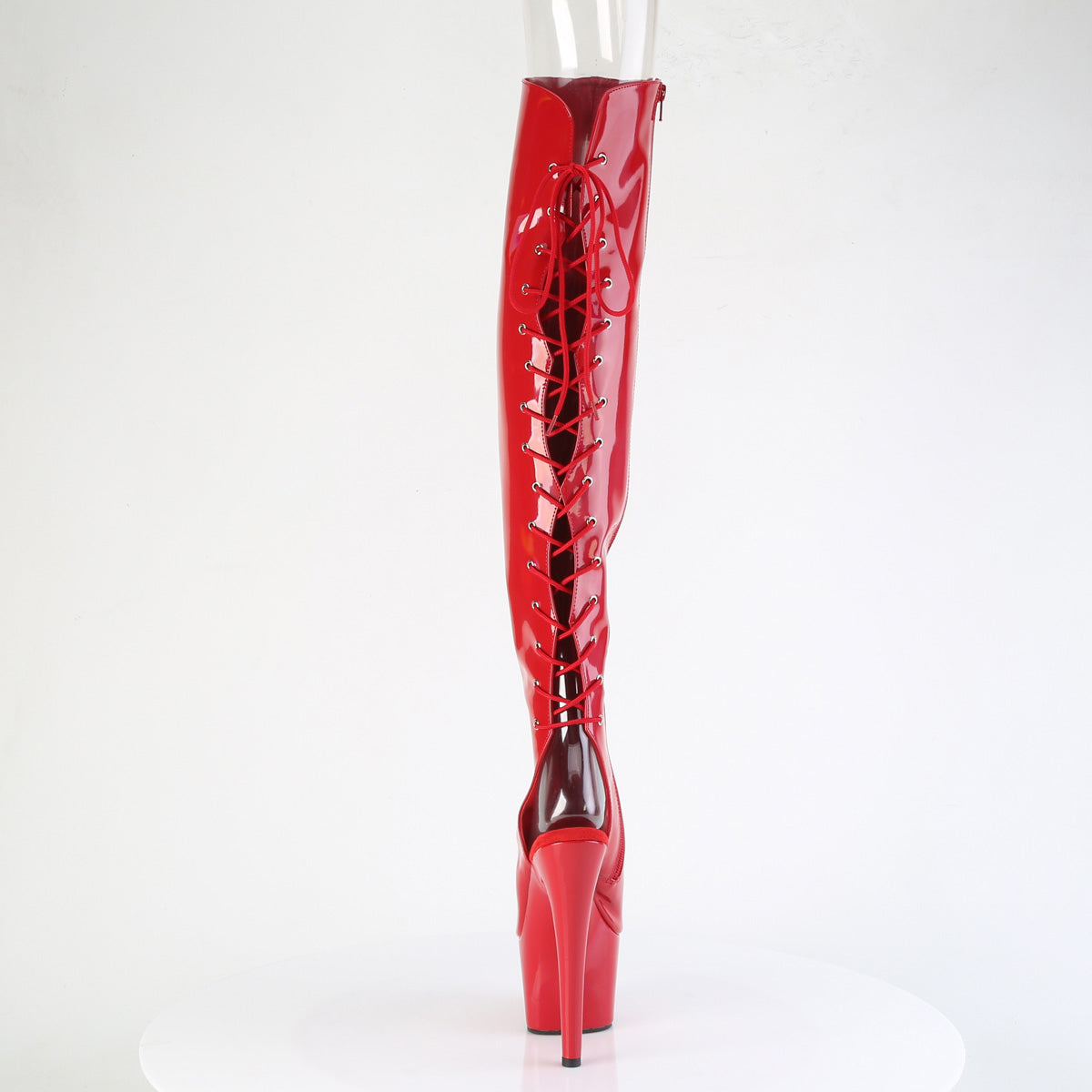 ADORE-3019HWR Open Toe Over-the-Knee Boots Red Multi view 3