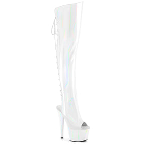 ADORE-3019HWR Open Toe Over-the-Knee Boots White Multi view 1