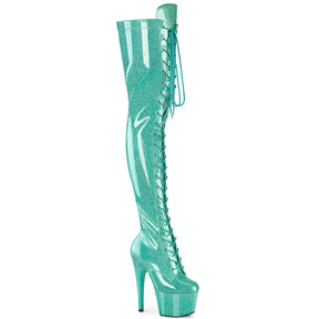 ADORE-3020GP Lace-Up Stretch Thigh Boot Green Multi view 1