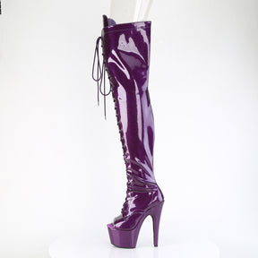 ADORE-3021GP Peep Toe Lace-Up Thigh Boot Purple Multi view 4