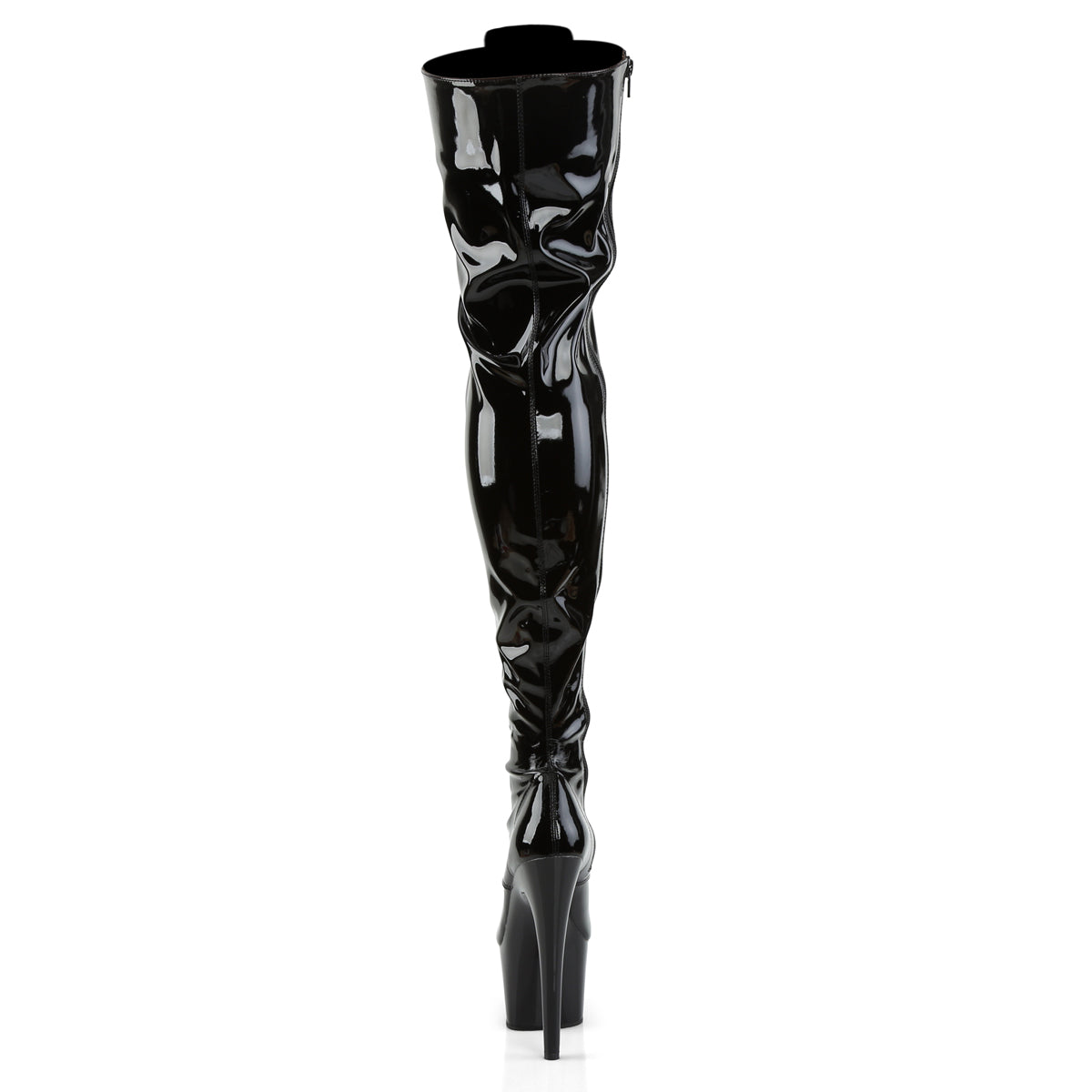 ADORE-3023 Black Patent Lace Up Thigh High Boots