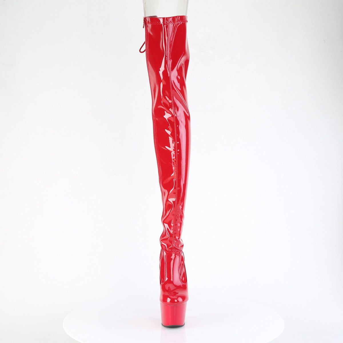 ADORE-3850 Lace-Up Back Stretch Thigh Boot Red Multi view 5