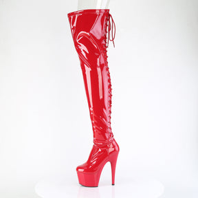 ADORE-3850 Lace-Up Back Stretch Thigh Boot Red Multi view 4