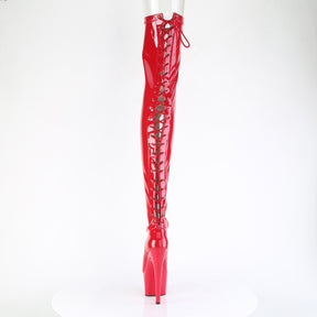 ADORE-3850 Lace-Up Back Stretch Thigh Boot Red Multi view 3