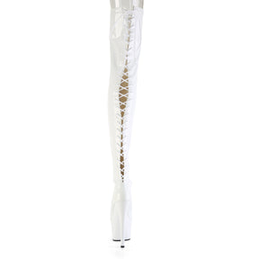 ADORE-3850 Lace-Up Back Stretch Thigh Boot White Multi view 3