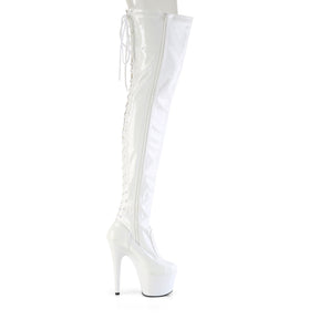ADORE-3850 Lace-Up Back Stretch Thigh Boot White Multi view 2