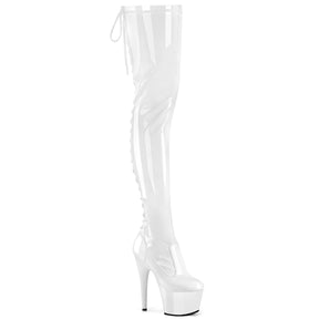 ADORE-3850 Lace-Up Back Stretch Thigh Boot White Multi view 1