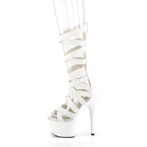 ADORE-700-48 Calf High Peep Toe High Heel White Multi view 4