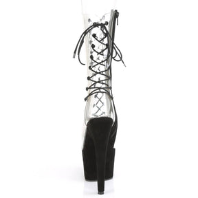 ADORE-700-60FS Black & Clear Calf High Boots