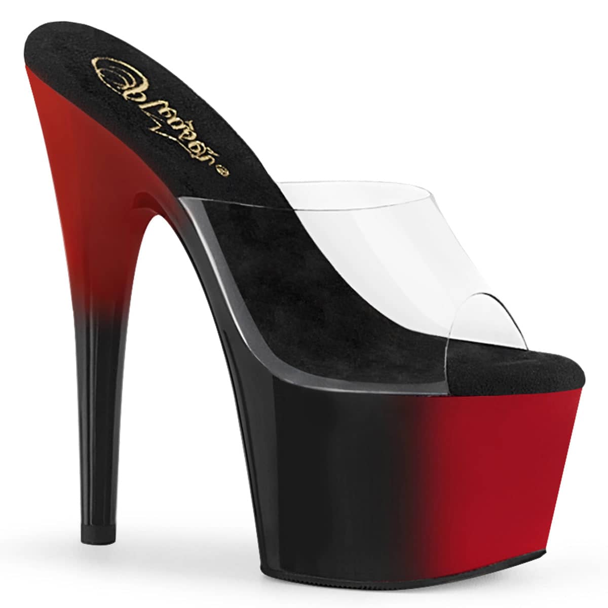 ADORE-701BR Black & Red Peep Toe High Heel