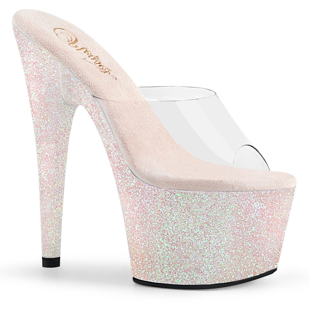 ADORE-701HMG Clear & Pink Peep Toe High Heel Clear & Pink Multi view 1