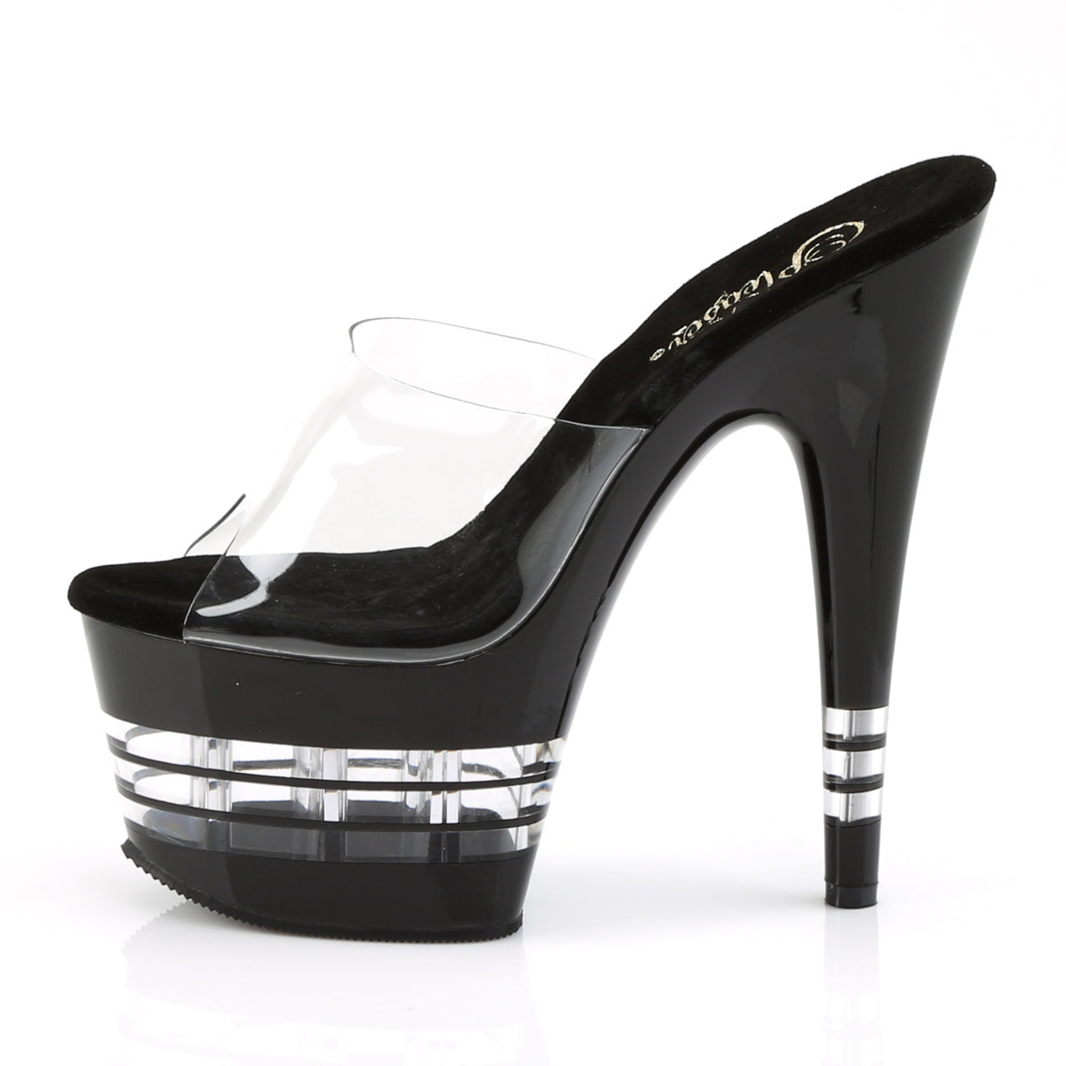 ADORE-701LN Black & Clear Peep Toe High Heel Black & Clear Multi view 4