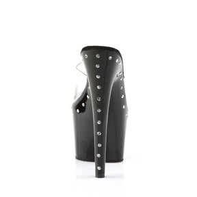 ADORE-701LS Black & Clear 7 Inch Mules