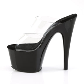 ADORE-702 Black & Clear Peep Toe High Heel Black & Clear Multi view 4