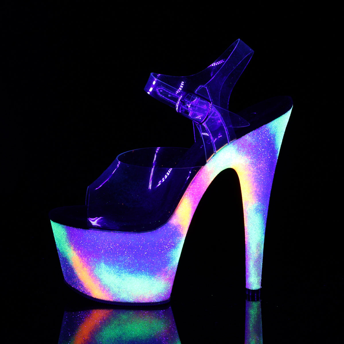 ADORE-708GXY Clear & Multi Colour Ankle Peep Toe High Heel Clear & Multi Colour Multi view 4
