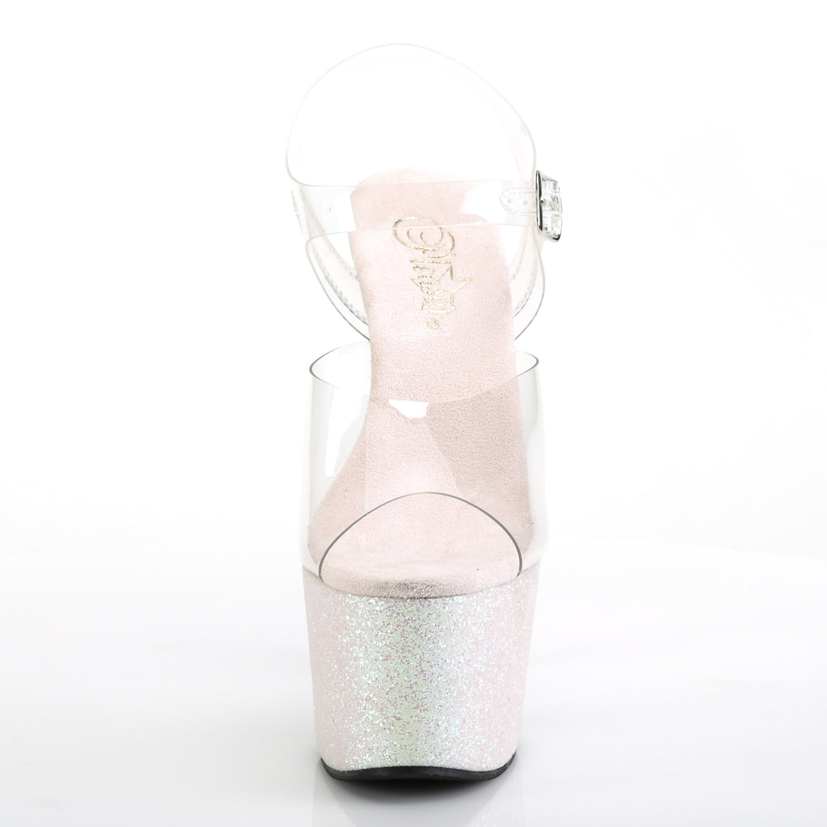 ADORE-708HMG Clear & Pink Ankle Peep Toe High Heel Clear & Pink & Opal Multi view 5