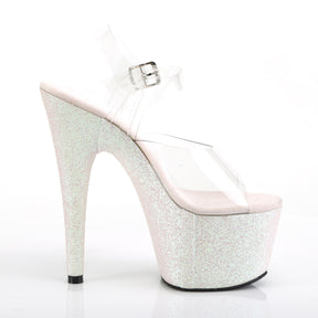 ADORE-708HMG Clear & Pink Ankle Peep Toe High Heel Clear & Pink & Opal Multi view 2