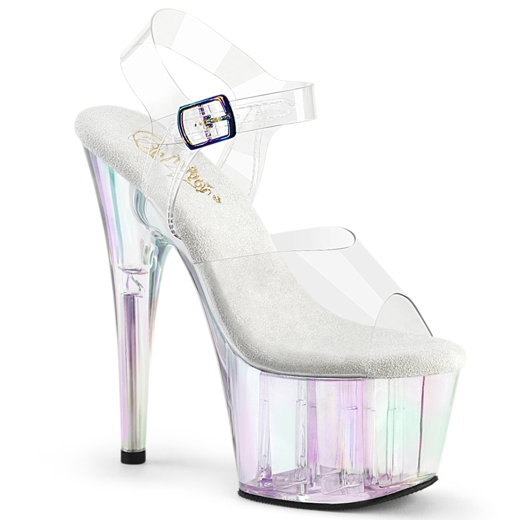 ADORE-708HT Ankle Peep Toe High Heel Clear & Opal Multi view 1
