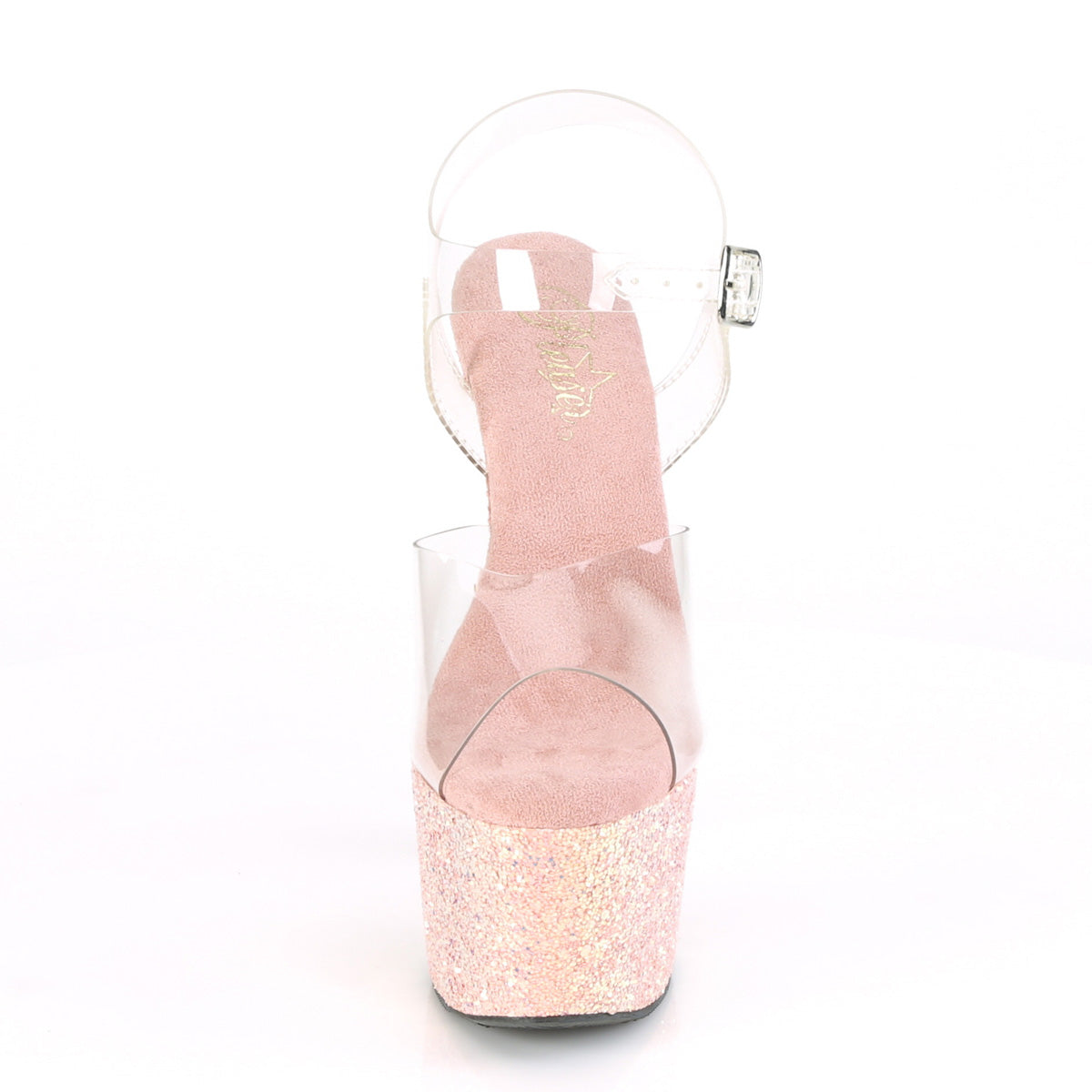 ADORE-708LG Ankle Peep Toe High Heel Clear & Pink Multi view 5