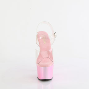 ADORE-708LQ Pink & Clear Ankle Peep Toe High Heel Pink & Clear & Opal Multi view 5