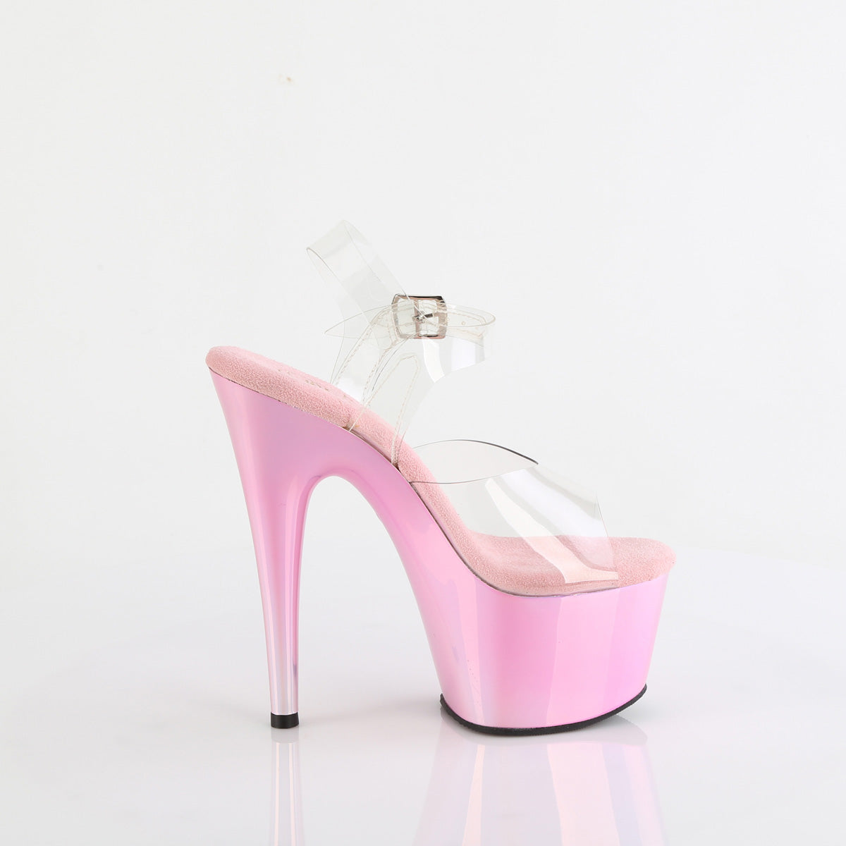 ADORE-708LQ Pink & Clear Ankle Peep Toe High Heel Pink & Clear & Opal Multi view 2