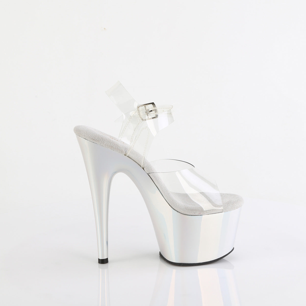 ADORE-708LQ Pink & Clear Ankle Peep Toe High Heel