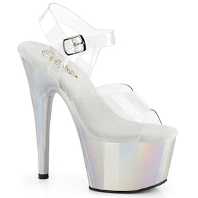 ADORE-708LQ Pink & Clear Ankle Peep Toe High Heel White & Clear & Opal Multi view 1