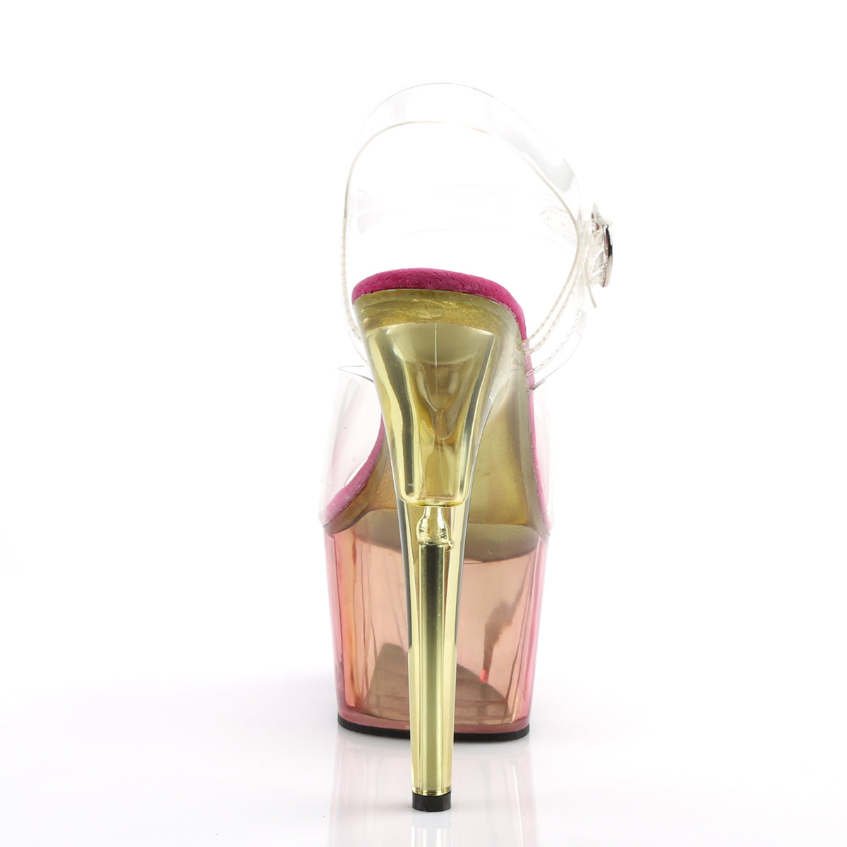 ADORE-708MCT Clear & Pink Ankle Peep Toe High Heel