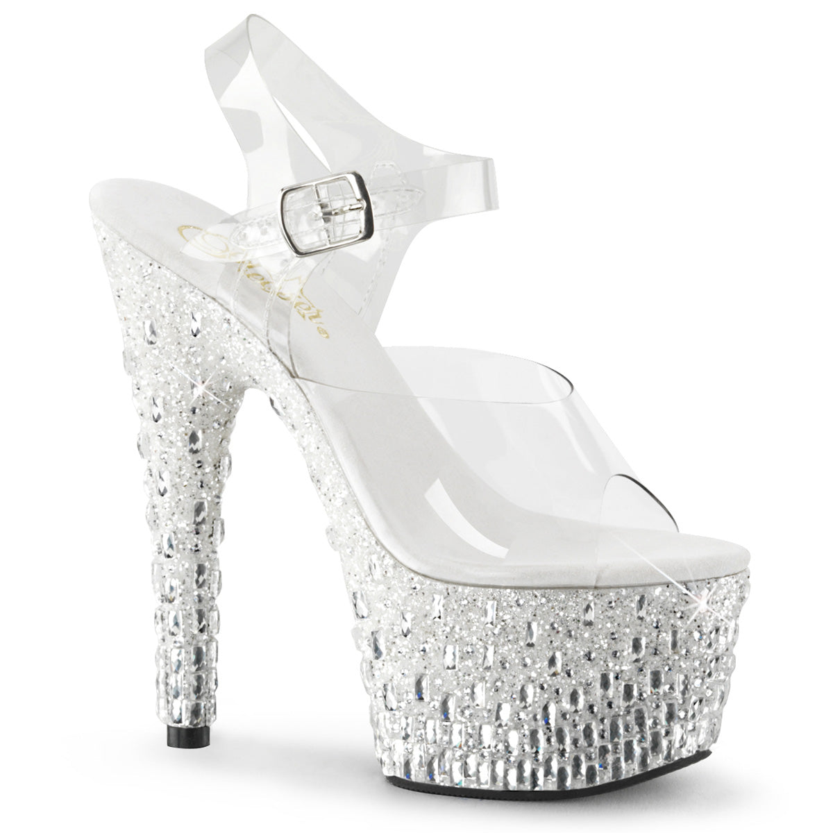 ADORE-708MR-5 Clear Ankle Peep Toe High Heel  Multi view 1