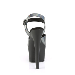 ADORE-708N-DT Black & Multi Colour Ankle Peep Toe High Heel