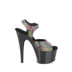 ADORE-708N-LTP Black & Multi Colour Ankle Peep Toe High Heel